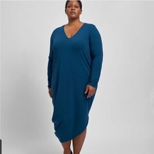 Universal Standard Geneva Dress Long Sleeve Vneck Teal Size 18 20